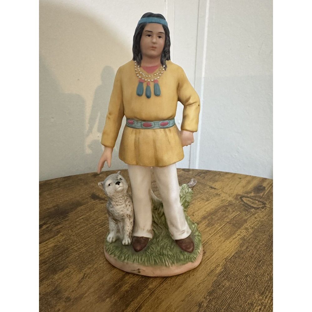 HJ&G Malaysia, Native Boy & Dog‎ Porcelain Figurine #1404